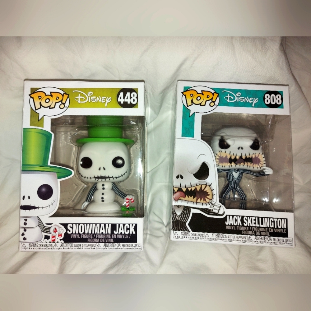 2 - Funko Pop Nightmare Before Christmas Jack Skellington Snowman + Jack 808